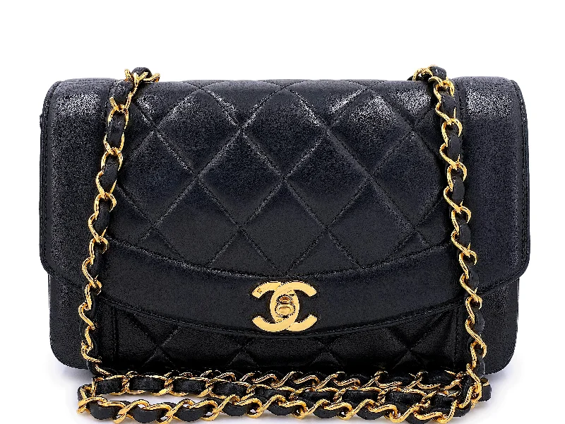 Chanel All - Match Handbag for Versatile StylingChanel 1991 Vintage Black Small Diana Flap Bag 24k GHW Lambskin