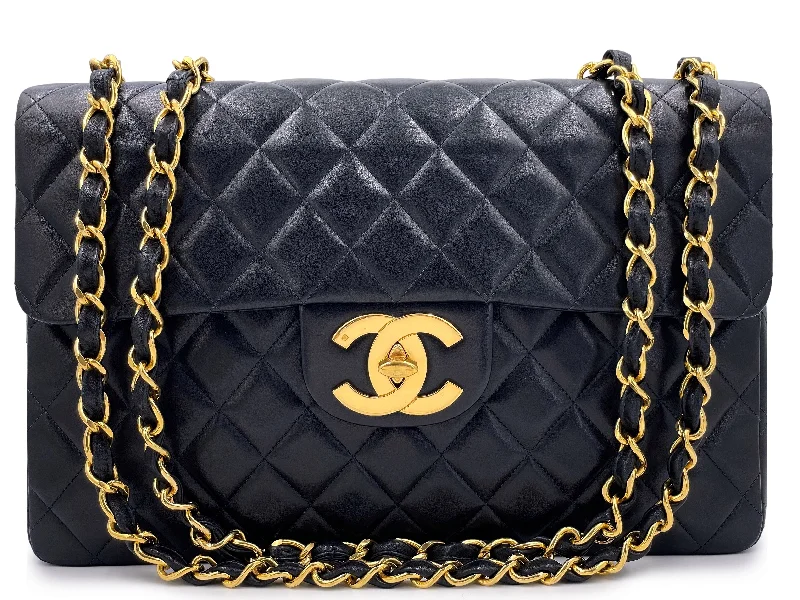 Chanel Vintage Inspired Handbag for Retro LoversChanel Black Vintage Maxi Classic Flap Bag 24k GHW