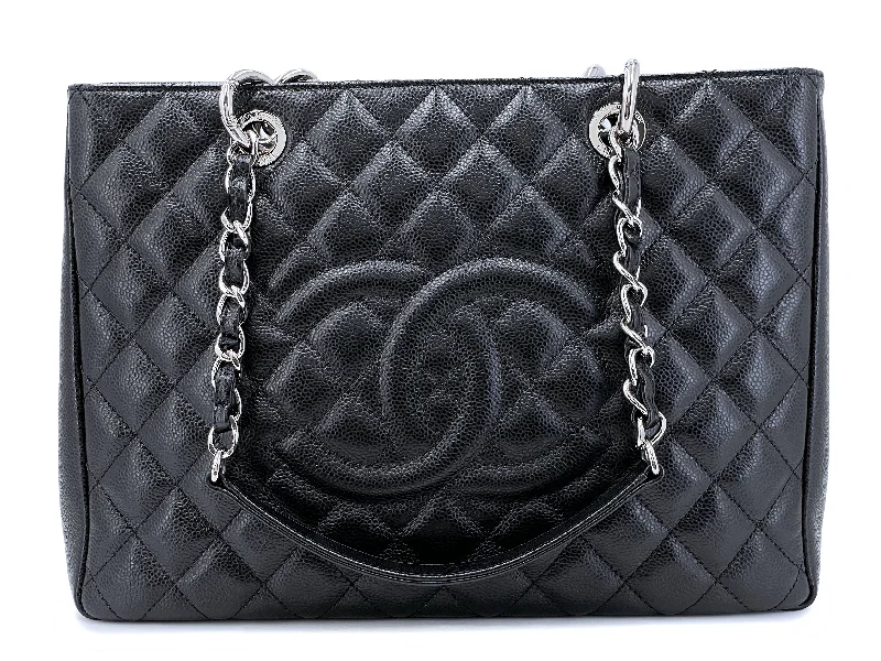 Chanel Designer Handbag with Unique DesignChanel Black Caviar Grand Shopper Tote GST Bag SHW