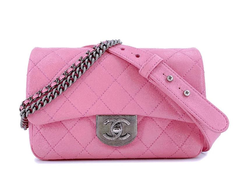 Chanel Designer Handbag with Unique DesignChanel 2015 Pink Goatskin Double Carry Multichain Quilted Medium Flap Bag RHW