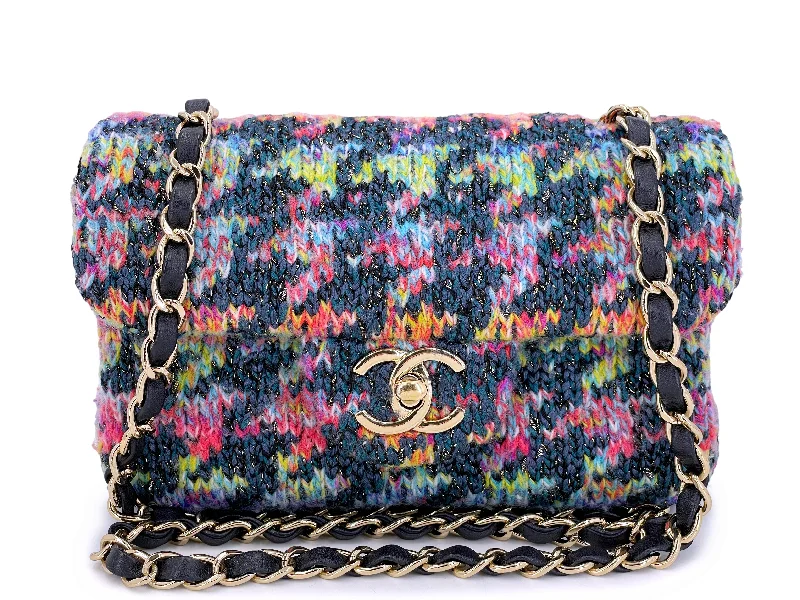 Chanel Medium Tote Bag for Office LadiesChanel Rainbow Tweed Houndstooth Wool Rectangular Mini Flap Bag GHW