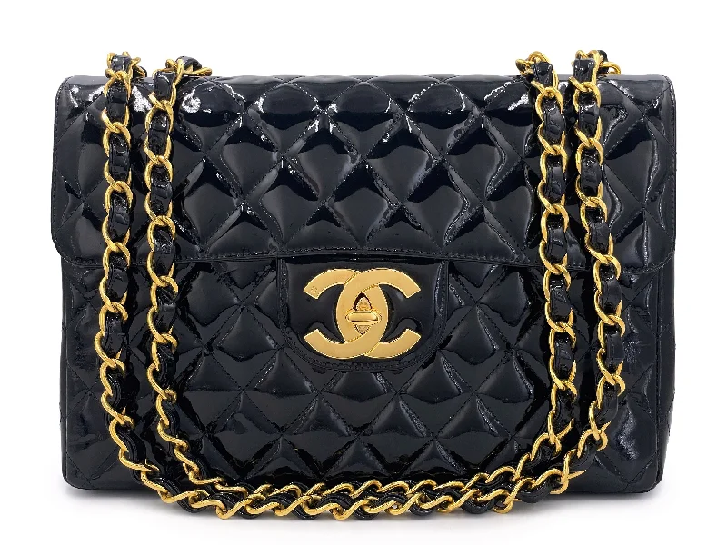 Chanel New Arrival Handbag with Gold HardwareChanel Vintage Black Patent Jumbo Classic Flap Bag 24K GHW