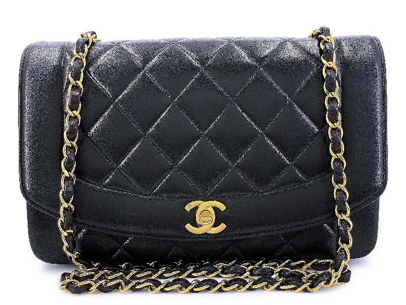 Chanel Vintage Inspired Handbag for Retro LoversChanel 1994 Vintage Medium Diana Flap Bag Black Lambskin 24k GHW