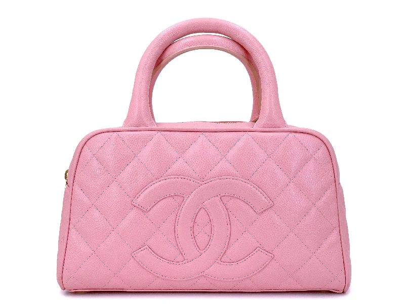 Chanel Colorful Handbag for Spring OutfitsChanel Vintage Sakura Pink Caviar Quilted Small Mini Bowler Bag