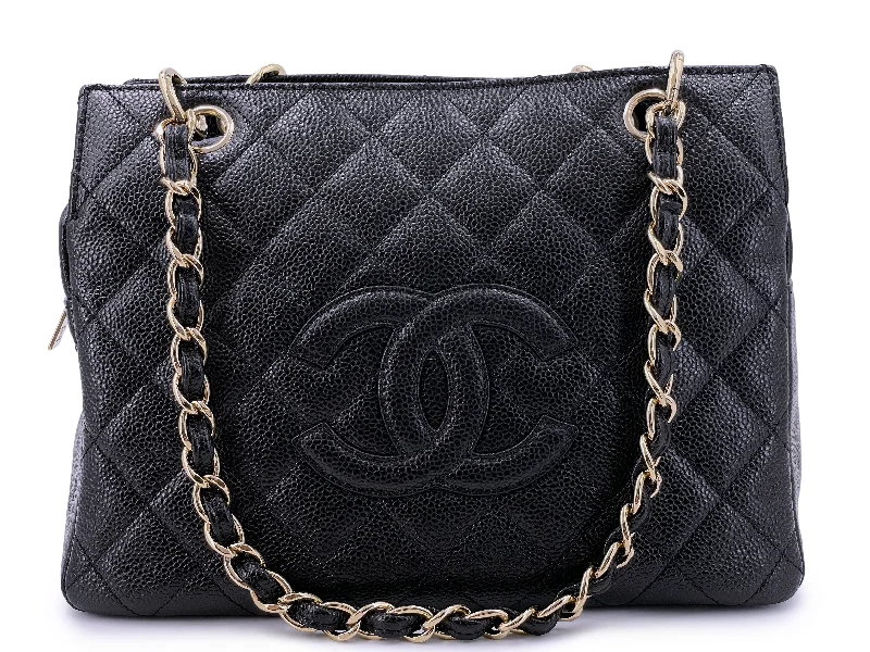 Chanel Handbag with Adjustable Strap for ComfortChanel Black Caviar Petite Timeless Tote PTT Bag GHW