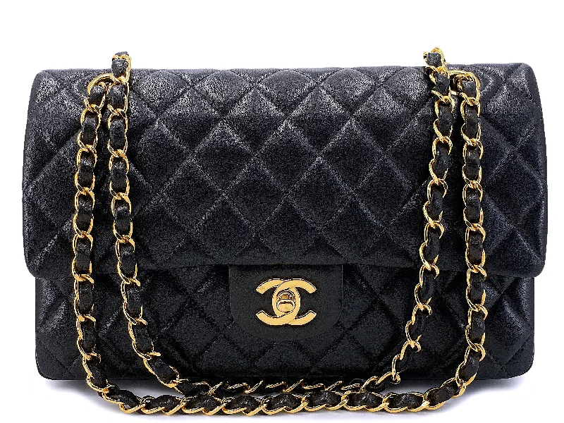 Chanel Quilted Leather Shoulder Bag for FashionistasChanel 1997 Vintage Black Medium Classic Double Flap Bag 24k GHW Lambskin