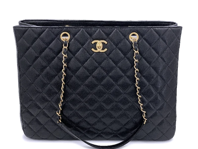 Chanel Medium Tote Bag for Office LadiesChanel Black Caviar Timeless Classic Grand Shopper Tote Bag GHW