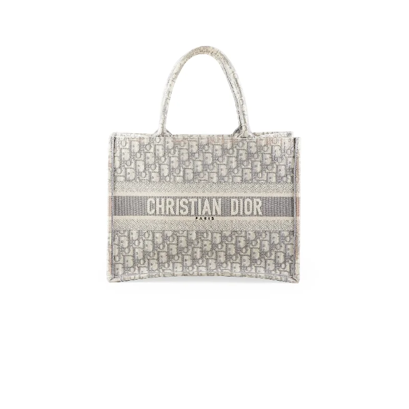 Christian Dior Saddle bags with a distressed leather finishChristian Dior Medium Book Tote Oblique Grey