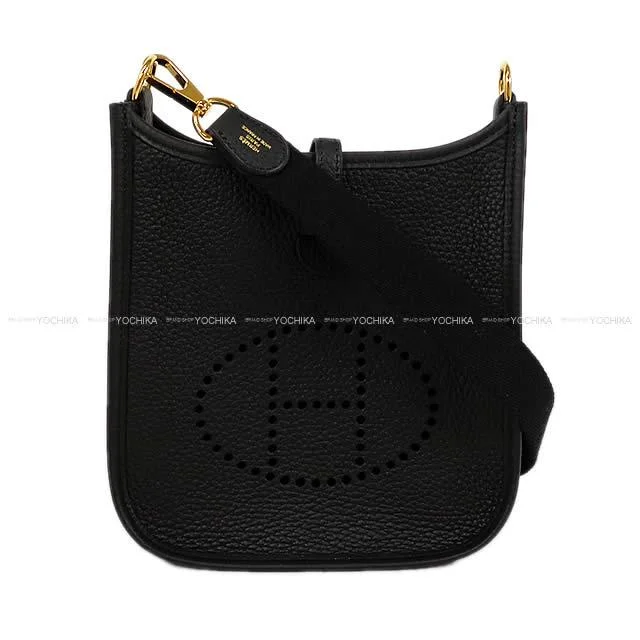 Hermes Bags with Adjustable Shoulder and Crossbody StrapsHERMES Shoulder bag Evelyne 16 TPM Noir (Black) Taurillon Clemence Gold HW Stamp W[BRAND NEW][Authentic]