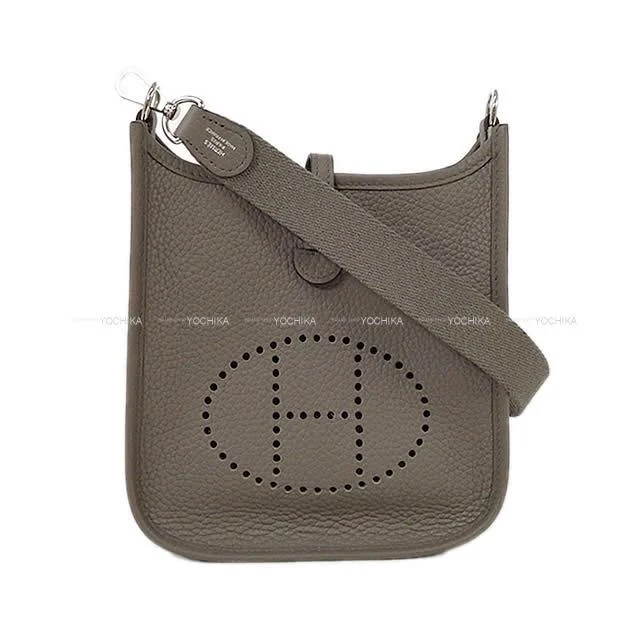 Hermes Bags with Hidden Pocket Compartments for PrivacyHERMES Shoulder bag Evelyne 16 TPM Etain Taurillon Clemence Silver HW Stamp Y[EXCELLENT][Authentic]