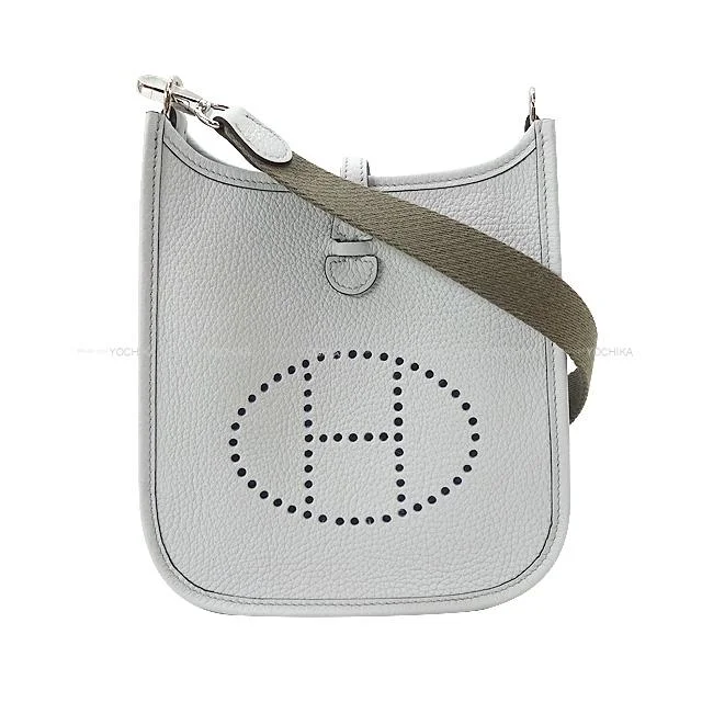 Kids' - Sized Hermes - Inspired Mini Bags for Young FashionistasHERMES Shoulder bag Evelyne 16 TPM Amazone Bleu Pale/Etain Taurillon Clemence Silver HW Stamp W[BRAND NEW][Authentic]