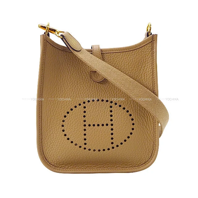 Sustainable and Ethical Hermes Bags for Conscious ConsumersHERMES Shoulder bag Evelyne 16 TPM Chai Taurillon Clemence Gold HW Stamp U[EXCELLENT][Authentic]