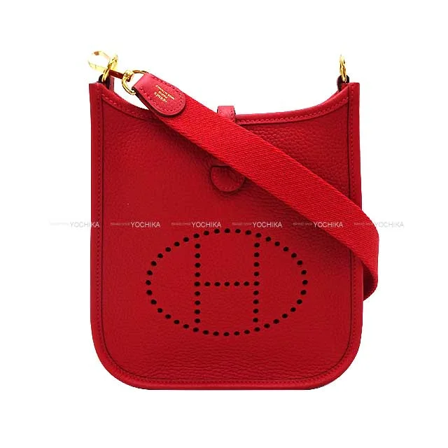 Foldable Hermes Shopping Totes for Added ConvenienceHERMES Shoulder bag Evelyne 16 TPM Vermillon Taurillon Clemence Gold HW Stamp B[BRAND NEW][Authentic]