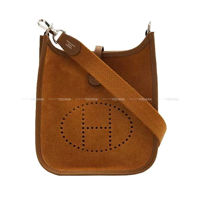 Customizable Hermes Bags with Personalized LocksHERMES Shoulder bag Evelyne 16 TPM Amazon Gold/Alezan Grizzly/Taurillon Clemence Silver HW Stamp W[EXCELLENT][Authentic]