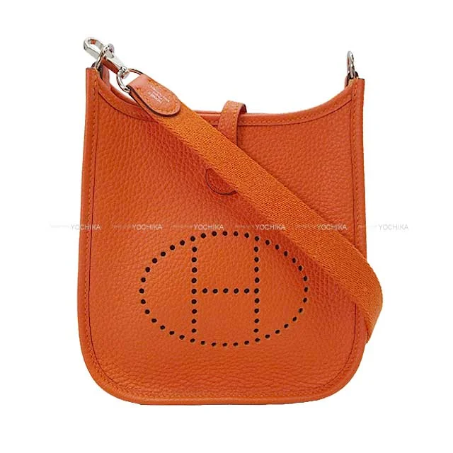 Sporty - Inspired Hermes Bags for Active LifestylesHERMES Shoulder bag Evelyne 16 TPM Feu Orange Taurillon Clemence Silver HW Stamp U[EXCELLENT][Authentic]