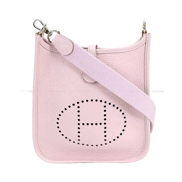 Foldable Hermes Shopping Totes for Added ConvenienceHERMES Shoulder bag Evelyne 16 TPM Mauve Pale Taurillon Clemence Silver HW Stamp W[BRAND NEW][Authentic]