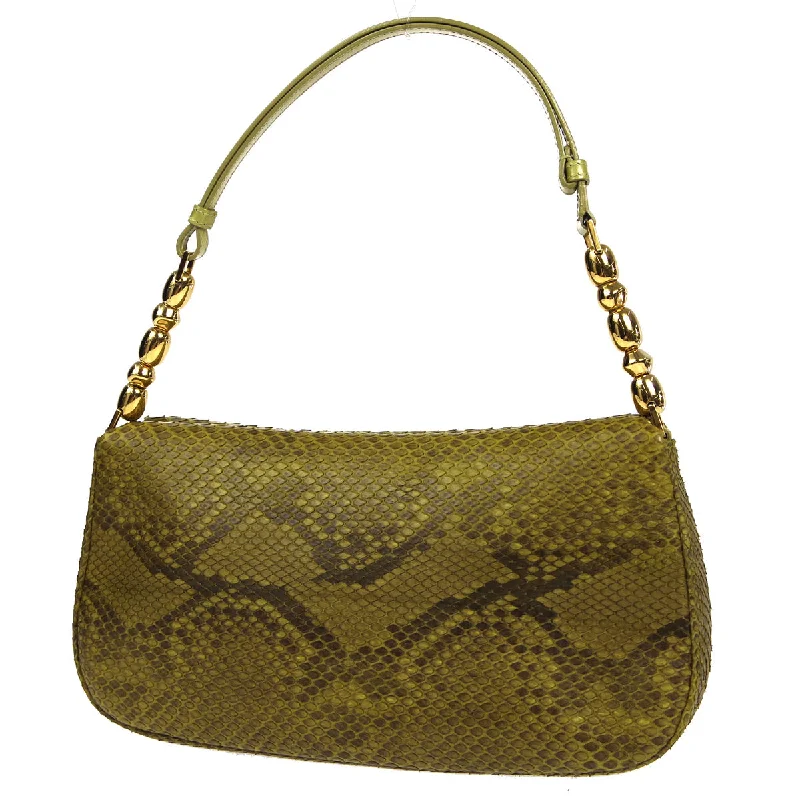 Christian Dior bags with a quilted pattern and gold - toned hardwareChristian Dior * 2000 Maris Pearl Shoulder Bag Green Python 66485