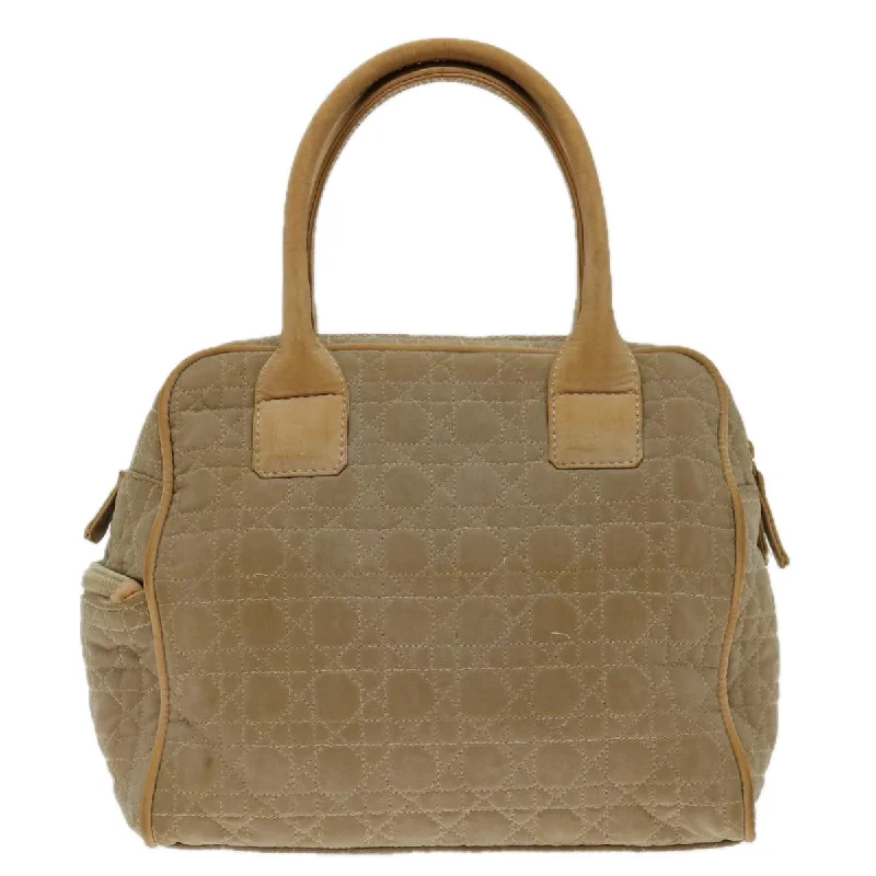 Christian Dior handbags with a back - pocket for quick storageCHRISTIAN DIOR Canage Hand Bag Nylon Beige Auth bs12732