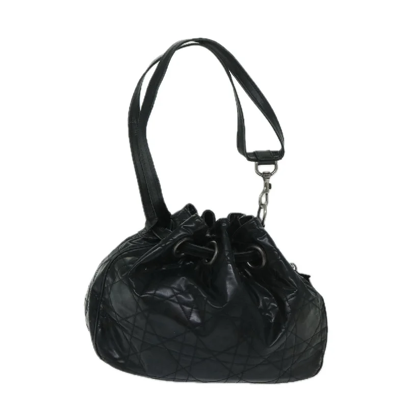 Christian Dior tote bags with a double - handle and shoulder - strap optionCHRISTIAN DIOR Canage Shoulder Bag patent Black Auth bs12459