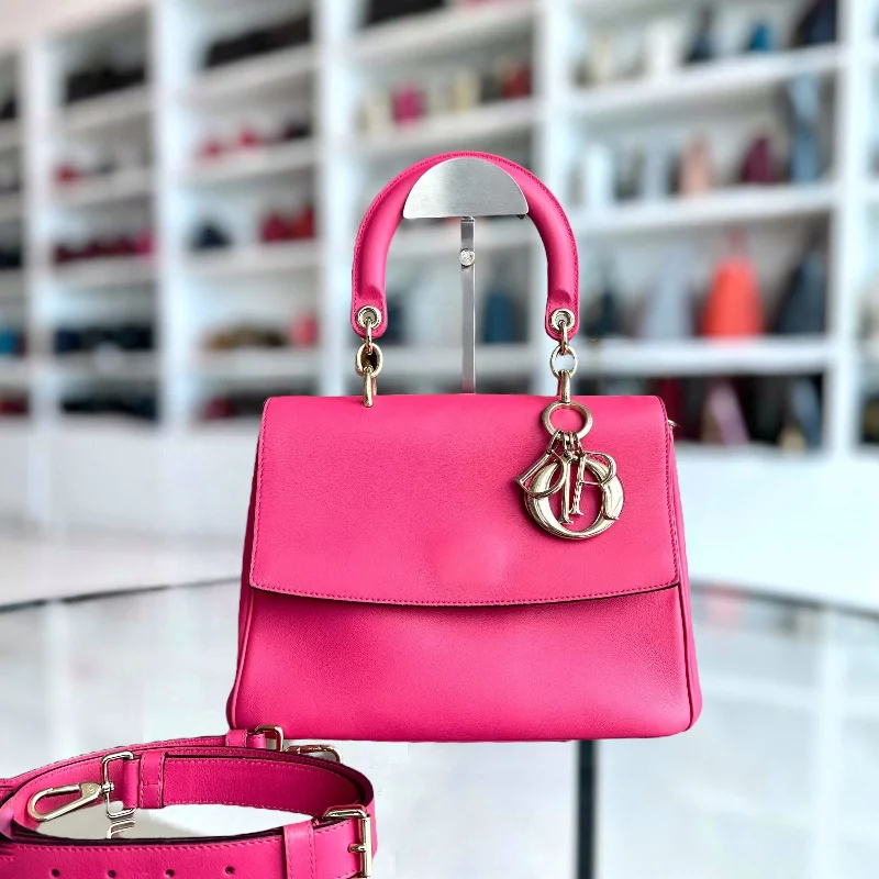 Christian Dior bags with a side - pocket for holding a water bottleBe Small Smooth Calfskin Pink GHW