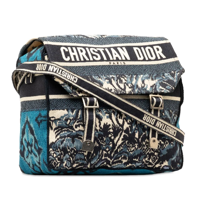 Christian Dior handbags with a back - pocket for quick storageDior Large Embroidered Palm Tree Diorcamp Messenger Bag (d6oB9l)