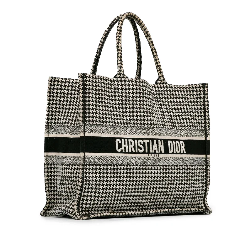 Christian Dior handbags with a detachable mirror for on - the - go touch - upsDior Large Houndstooth Book Tote (uAGZEe)