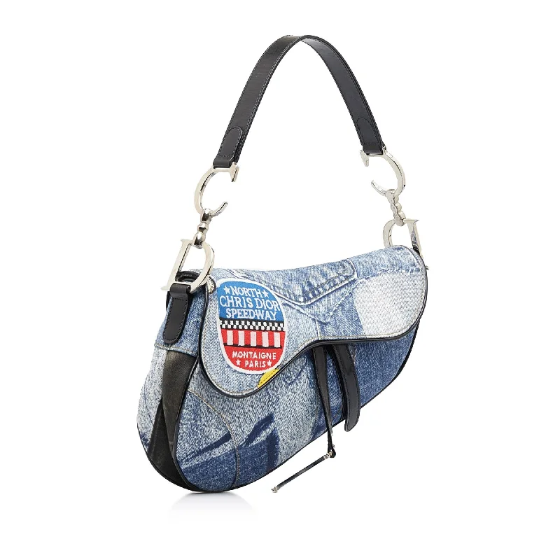 Christian Dior crossbody bags with a front - flap pocket for easy accessDior Speedway Denim Saddle (SHG-ZsRjL4)