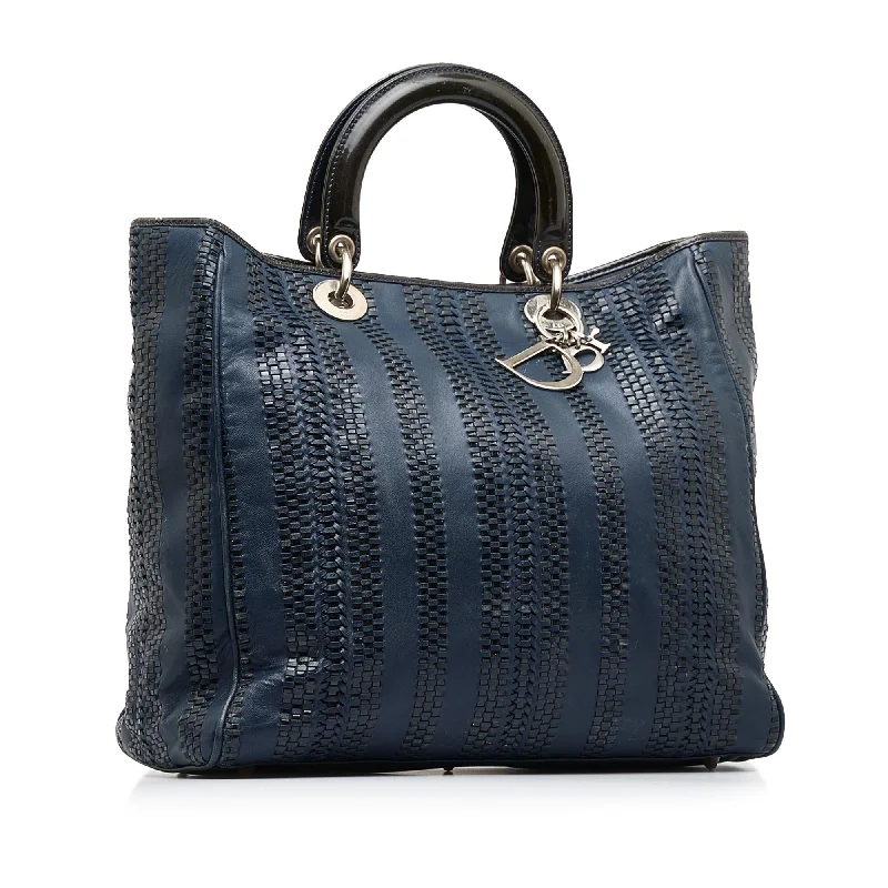 Christian Dior handbags with a back - pocket for quick storageDior Woven Soft Lady Dior (SHG-CGJhAH)