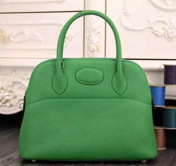 Hermes Bags with Reflective Elements for Safety at NightHermes Bolide 31cm Togo Leather Green Bag