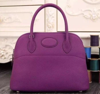 Hermes Bags with Hand - Painted Details for a Unique TouchHermes Bolide 31cm Togo Leather Purple Bag