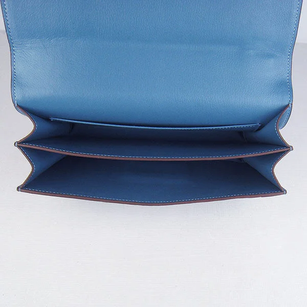 High - Capacity Hermes Duffle - Style Bags for Extended TripsHermes calf Leather Message Bag H020 blue silver