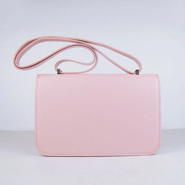 Two - Tone Hermes Bags for a Modern and Stylish AppearanceHermes Calf Leather Message Bag H020 Pink Silver