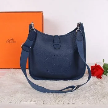 Iconic Hermes Birkin Bags in Rare Leather VarietiesHermes Evelyne III Crossbody Bag PM Dark Blue