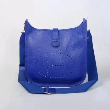 Stylish Hermes Kelly Bags with Custom - Engraved PlatesHermes Evelyne III Crossbody Bag PM Royal Blue