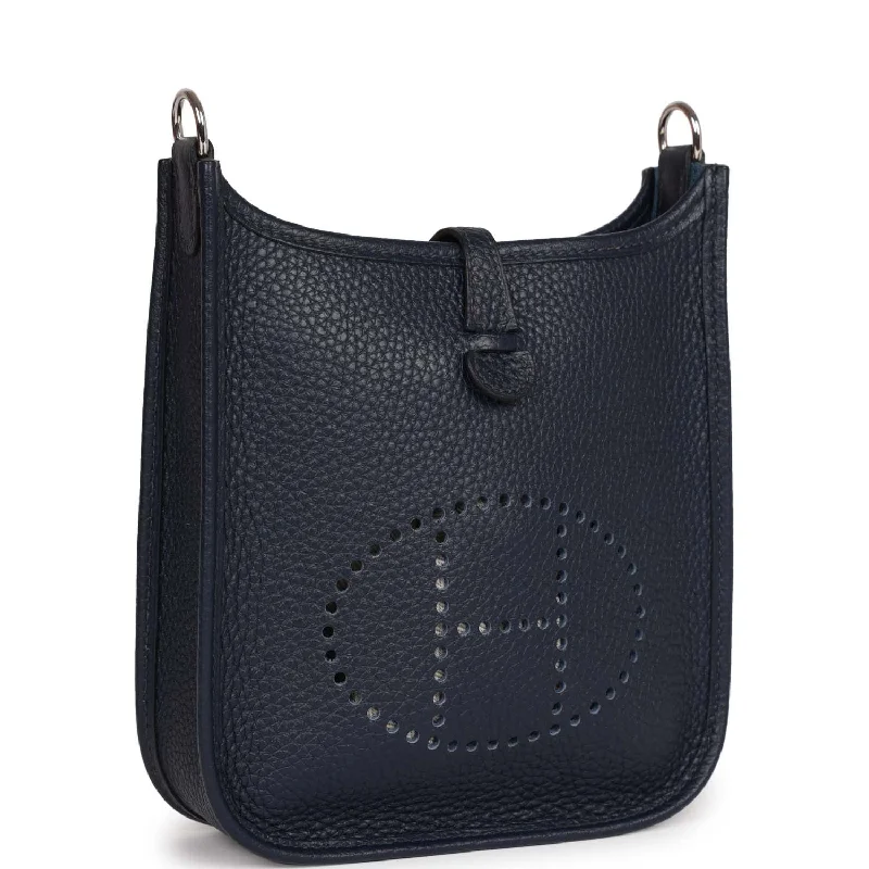 Customizable Hermes Bags with Personalized LocksHermes Evelyne TPM Bleu Nuit Clemence Palladium Hardware