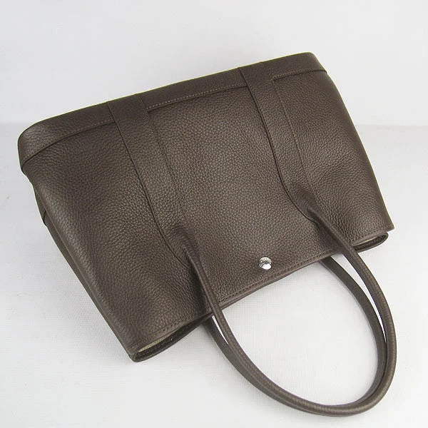 Hermes Bags with Magnetic and Twist - Lock ClosuresHermes garden party handbag H2808 dark coffee