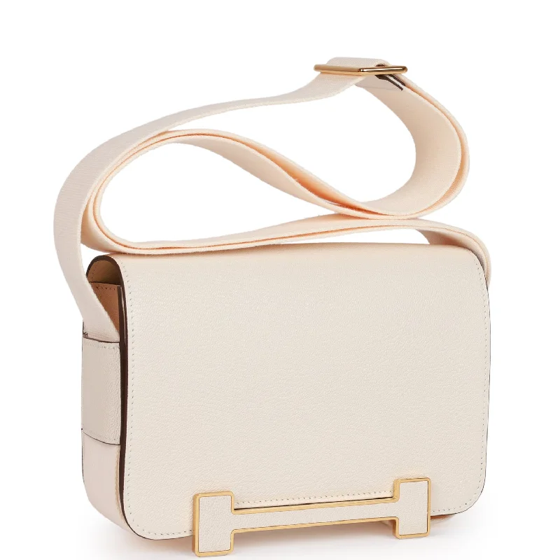 Hermes Bags with Chain - Link Handles for a Touch of GlamourHermes Geta Nata Chevre Gold Hardware