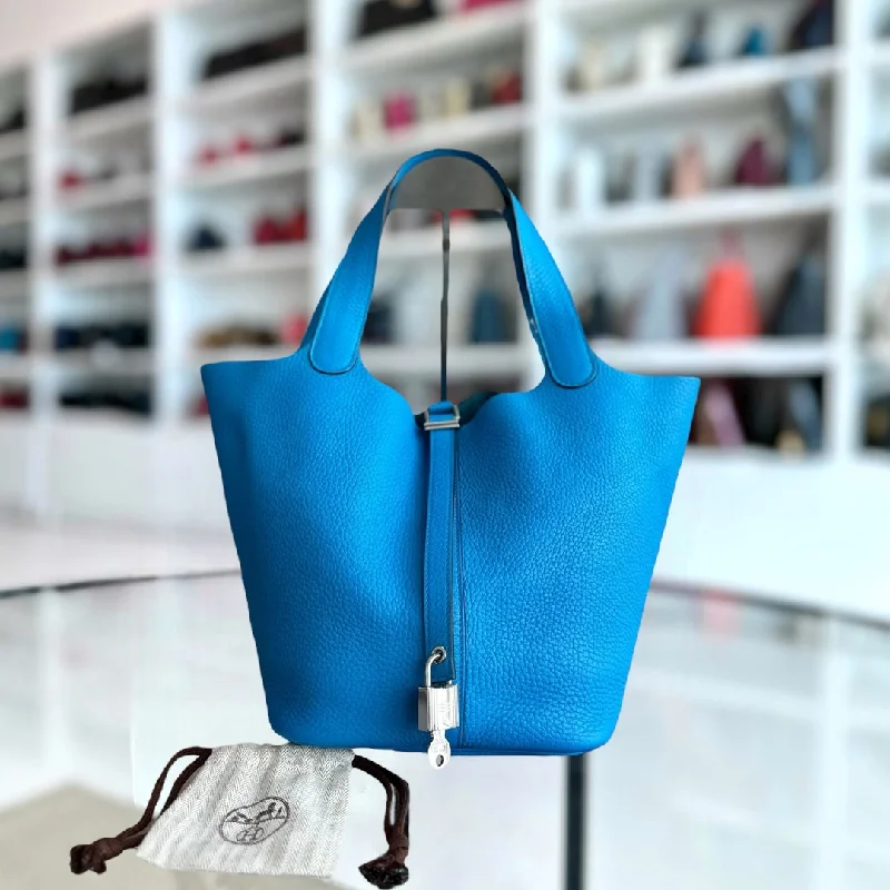 Hermes Bags for the Discerning Luxury CollectorHermes Picotin 22 Clemence Stamp X Blue SHW