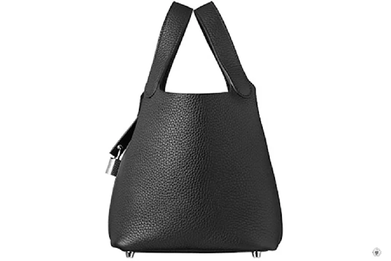 Hermes Sac a Depeches Bags with Antique - Style HardwareHermes Picotin Lock PM  Black / CK89 Taurillon Clemence 22 Tote Bag Phw