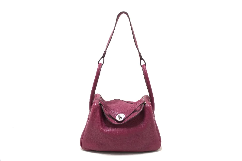 Hermes Bags with Adjustable Shoulder and Crossbody StrapsHermes Rose Purple Togo Leather Lindy 26 Handbag/Shoulder Bag