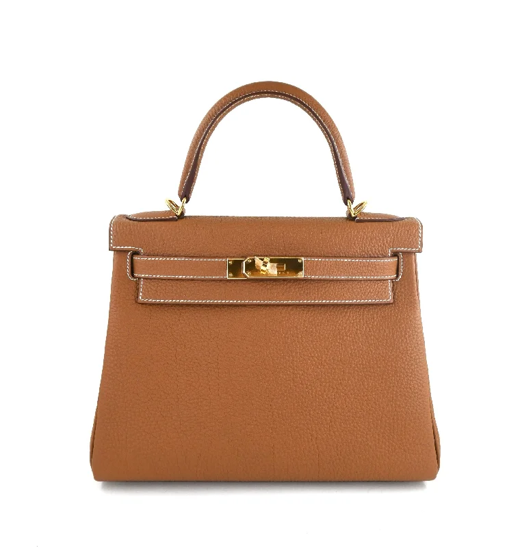 Hermes Bags with Magnetic and Twist - Lock ClosuresKelly 28 Gold Togo GHW