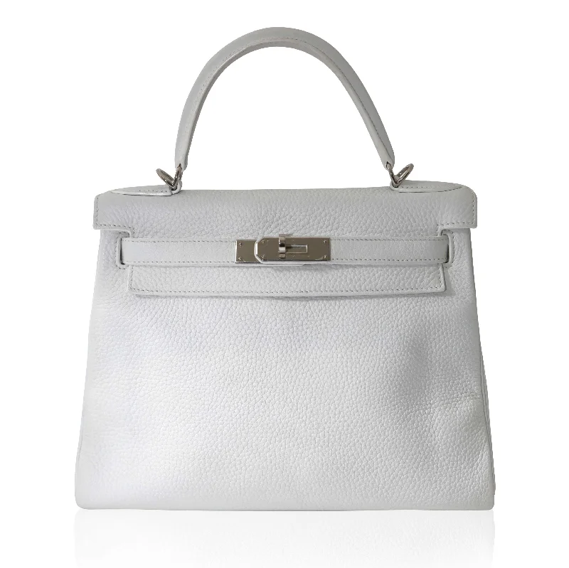 Iconic Hermes Birkin Bags in Rare Leather VarietiesKelly 28 White Togo PHW