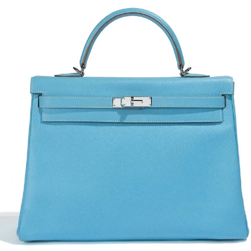 Two - Tone Hermes Bags for a Modern and Stylish AppearanceKelly 35 Celeste Blue Epsom Leather PHW