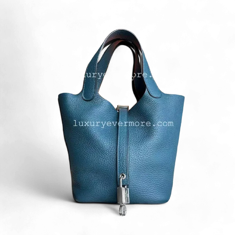 Hermes Constance Bags in Limited - Edition ColorwaysHermes Picotin 18 - Clemence TC Stamp A Blue Silver Hardware